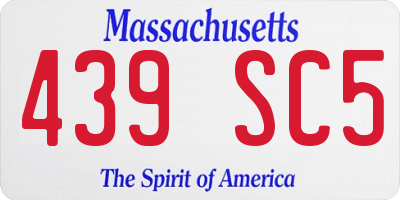 MA license plate 439SC5