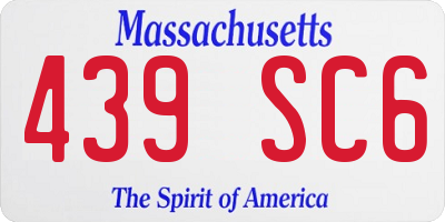 MA license plate 439SC6