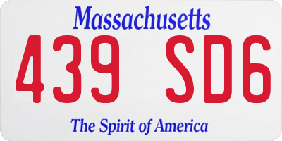 MA license plate 439SD6