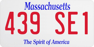 MA license plate 439SE1