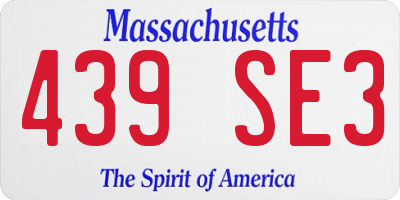 MA license plate 439SE3