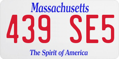 MA license plate 439SE5