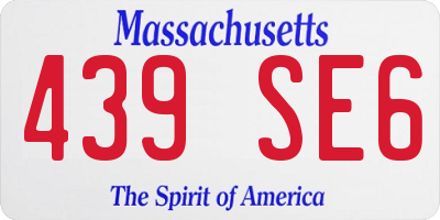 MA license plate 439SE6