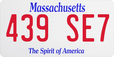 MA license plate 439SE7
