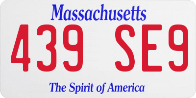 MA license plate 439SE9