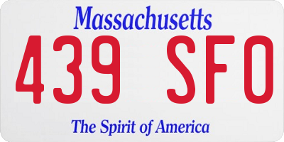 MA license plate 439SF0