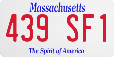 MA license plate 439SF1