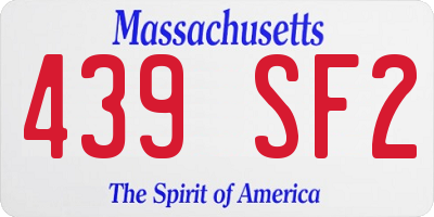 MA license plate 439SF2
