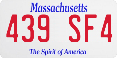 MA license plate 439SF4