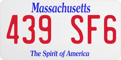 MA license plate 439SF6