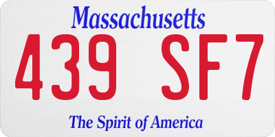 MA license plate 439SF7