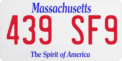 MA license plate 439SF9