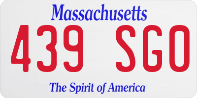 MA license plate 439SG0
