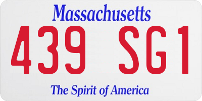 MA license plate 439SG1
