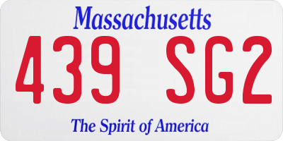 MA license plate 439SG2