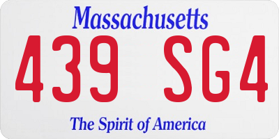 MA license plate 439SG4
