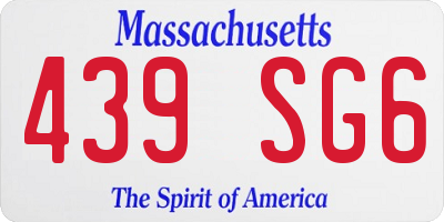 MA license plate 439SG6