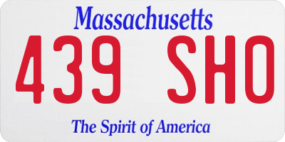 MA license plate 439SH0