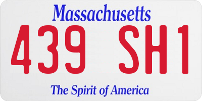 MA license plate 439SH1