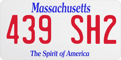 MA license plate 439SH2