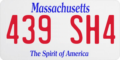 MA license plate 439SH4
