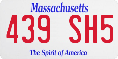 MA license plate 439SH5