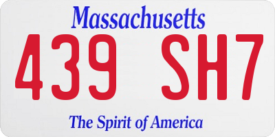 MA license plate 439SH7