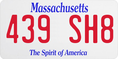 MA license plate 439SH8