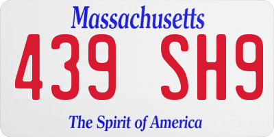 MA license plate 439SH9