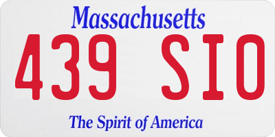 MA license plate 439SI0
