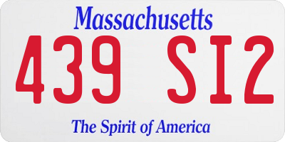 MA license plate 439SI2