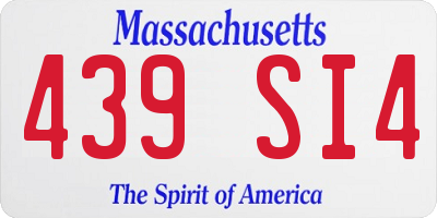 MA license plate 439SI4