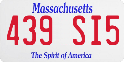 MA license plate 439SI5