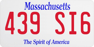 MA license plate 439SI6