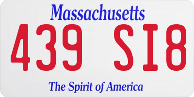 MA license plate 439SI8