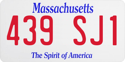 MA license plate 439SJ1