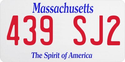 MA license plate 439SJ2