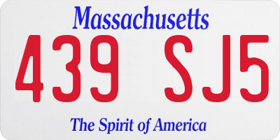 MA license plate 439SJ5