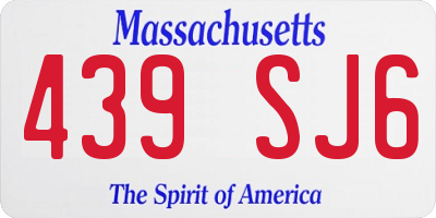MA license plate 439SJ6