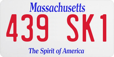 MA license plate 439SK1