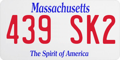MA license plate 439SK2