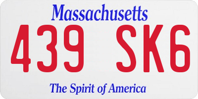 MA license plate 439SK6