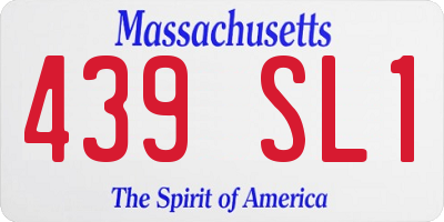 MA license plate 439SL1
