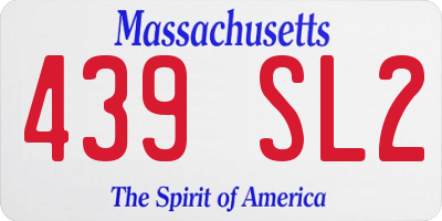 MA license plate 439SL2