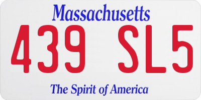 MA license plate 439SL5