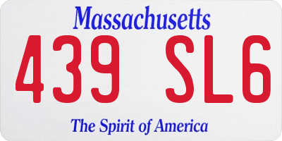 MA license plate 439SL6