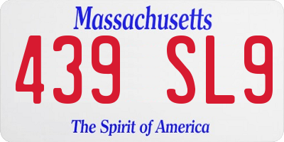 MA license plate 439SL9