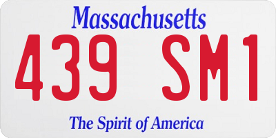 MA license plate 439SM1