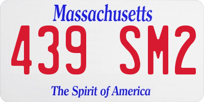 MA license plate 439SM2
