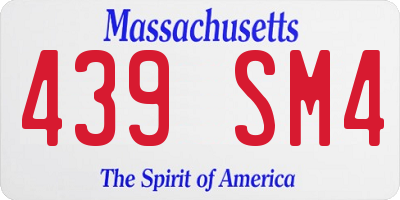 MA license plate 439SM4